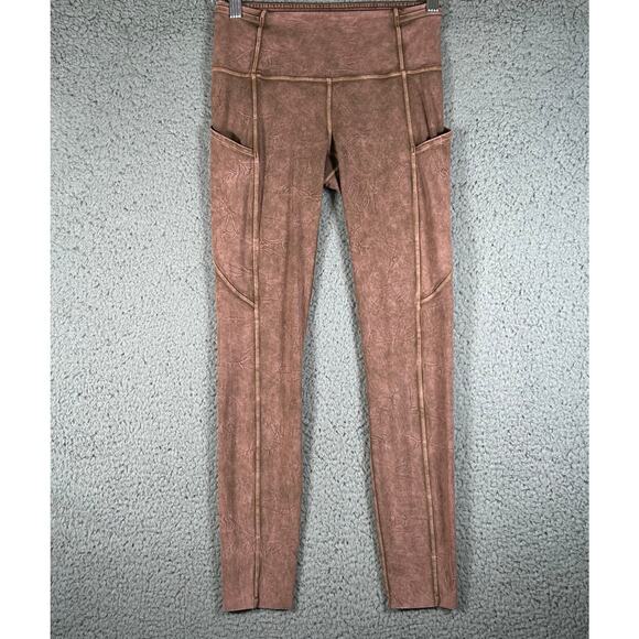 Lululemon Fast and Free Tight II Ice Dye Earth Brown Size 4 waistband pocket - Picture 2 of 11